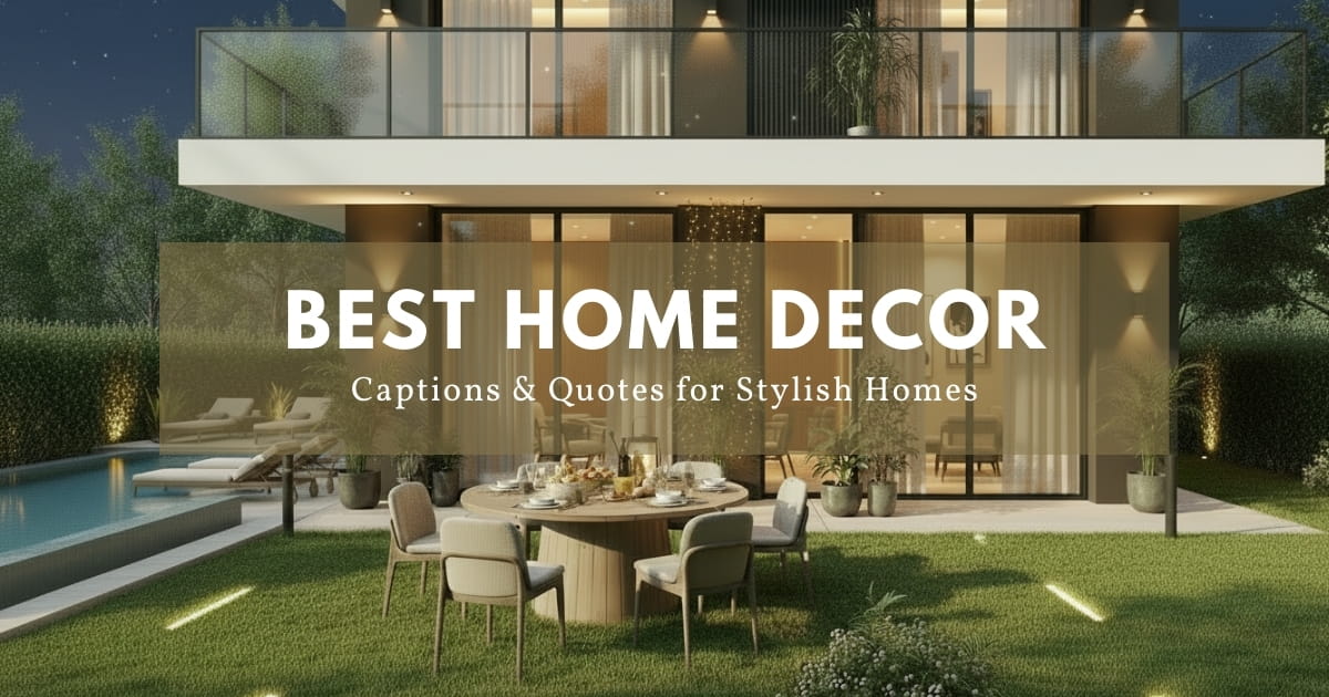 Best Home Decor Captions & Quotes for Stylish Homes