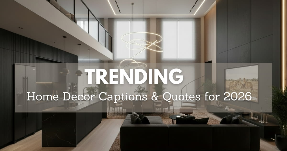 Trending Home Decor Captions & Quotes for 2026