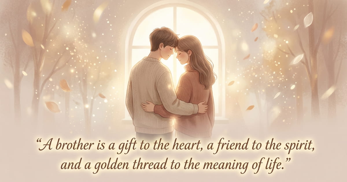 A brother is a gift to the heart, a friend to the spirit, and a golden thread to the meaning of life.