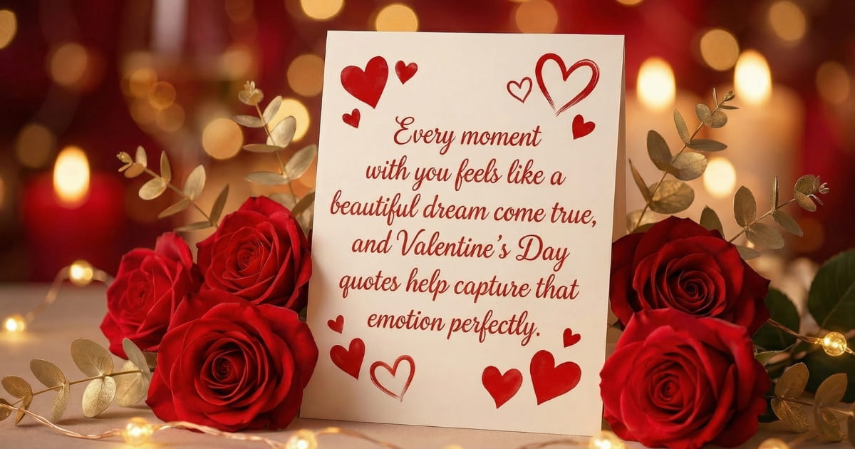 Every moment with you feels like a beautiful dream come true, and Valentine’s Day quotes help capture that emotion perfectly.