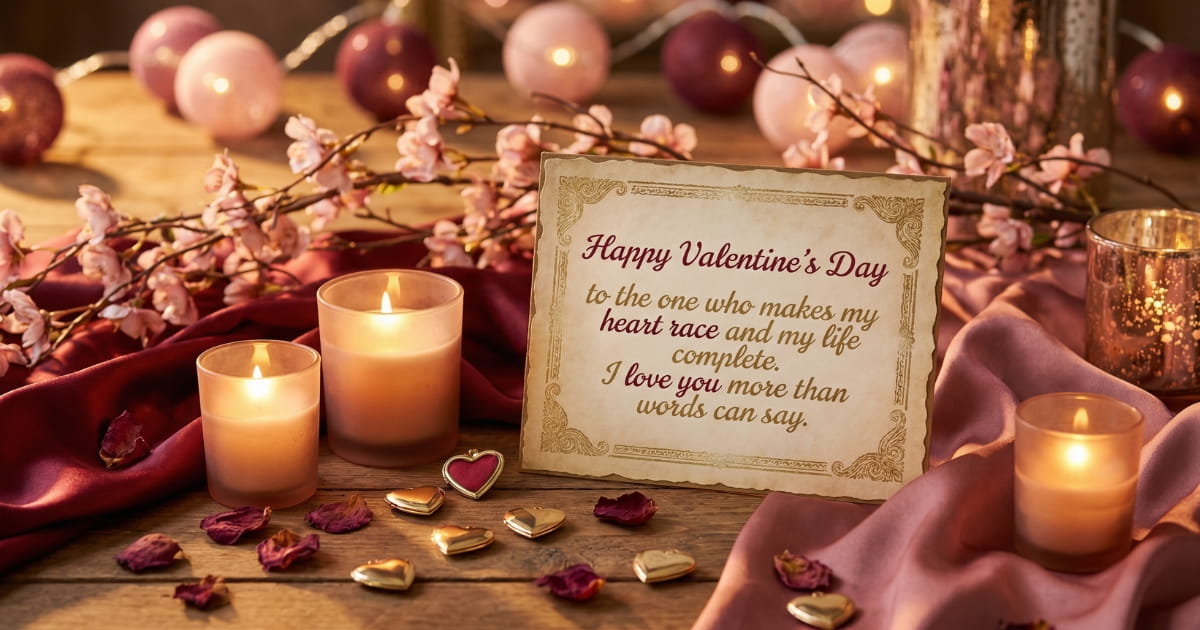 Happy Valentine’s Day to the one who makes my heart race and my life complete. I love you more than words can say.