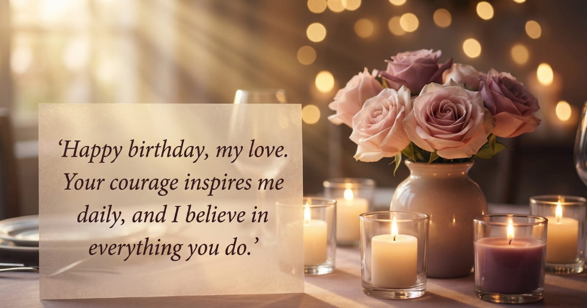 Happy birthday, my love your courage inspires me daily, and I believe in everything you do.