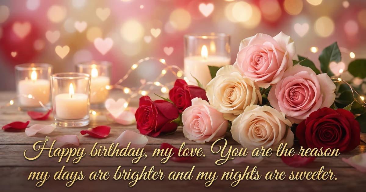 Happy birthday, my love. You are the reason my days are brighter and my nights are sweeter.