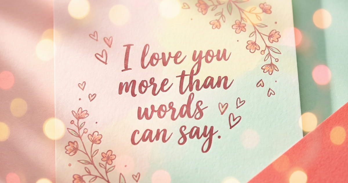 I love you more than words can say.