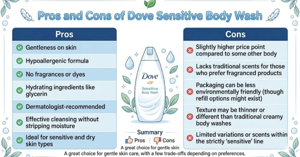 pros and cons of dove sensitive body wash