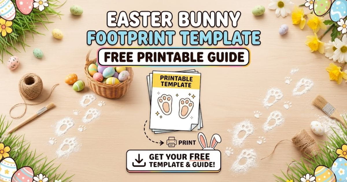 Easter Bunny Footprint template free