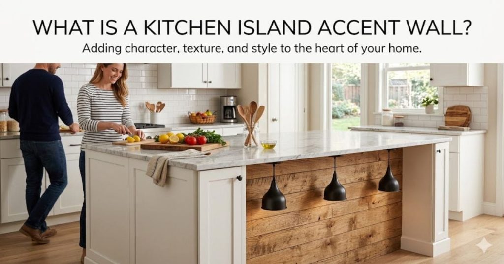 Kitchen island accent wall
