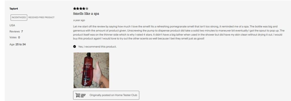 neutrogena body wash feedback from customer