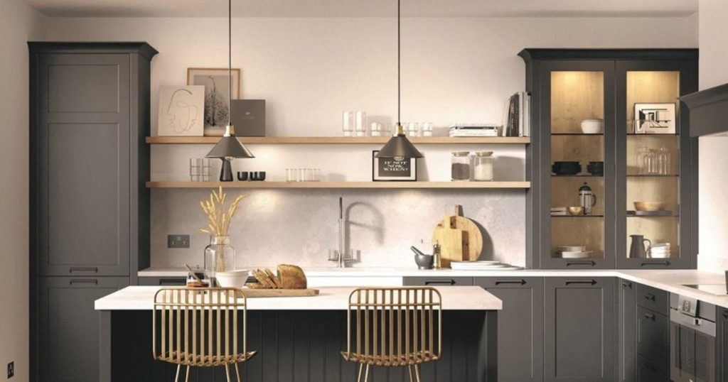 open shelving and display kitchen wardrobe